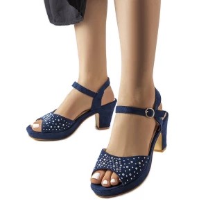 Zdjęcie produktu Granatowe sandały na słupku Beltane niebieskie Inna marka
