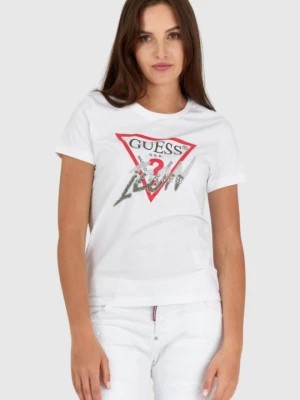 Zdjęcie produktu GUESS Biały t-shirt damski icon