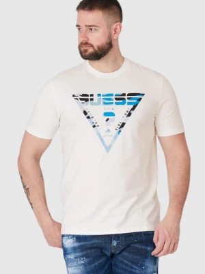 Zdjęcie produktu GUESS Biały t-shirt męski z logo w moro