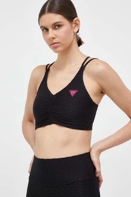 Zdjęcie produktu Guess biustonosz sportowy kolor czarny gładki