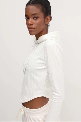 Zdjęcie produktu Guess bluza ANNEKA damska kolor beżowy z kapturem gładka V4RQ03 KC2U2