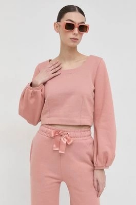 Zdjęcie produktu Guess bluza bawełniana damska kolor różowy gładka