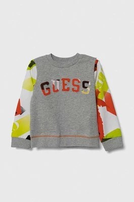 Zdjęcie produktu Guess bluza bawełniana dziecięca kolor szary wzorzysta