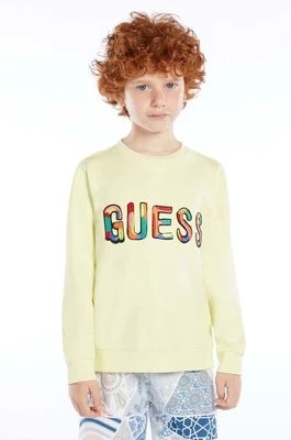 Zdjęcie produktu Guess bluza bawełniana dziecięca kolor zielony z aplikacją