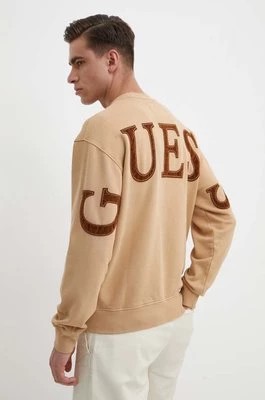 Zdjęcie produktu Guess bluza bawełniana FINCH męska kolor brązowy z aplikacją M4RQ22 K9YI1