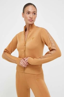 Zdjęcie produktu Guess bluza NEW ALLIE damska kolor brązowy gładka V2YQ17 K7UW2