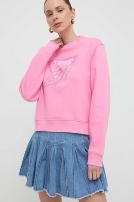 Zdjęcie produktu Guess bluza damska kolor różowy z aplikacją W4RQ96 KB681