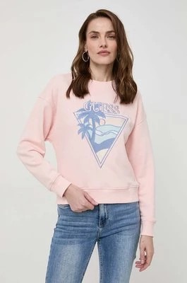 Zdjęcie produktu Guess bluza damska kolor różowy z aplikacją W4GQ11 KBK32