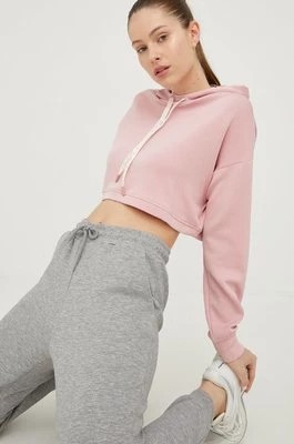Zdjęcie produktu Guess bluza damska kolor różowy z kapturem gładka