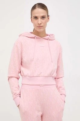 Zdjęcie produktu Guess bluza damska kolor różowy z kapturem wzorzysta V4RQ14 KC2W0