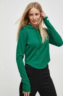 Zdjęcie produktu Guess bluza ANNEKA damska kolor zielony z kapturem gładka V4RQ03 KC2U2