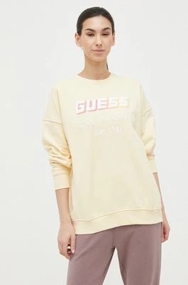 Zdjęcie produktu Guess bluza damska kolor żółty z nadrukiem