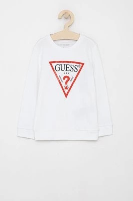 Zdjęcie produktu Guess Bluza dziecięca kolor biały z nadrukiem