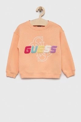Zdjęcie produktu Guess bluza dziecięca kolor pomarańczowy z aplikacją