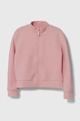Zdjęcie produktu Guess bluza dziecięca kolor różowy gładka