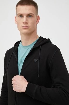 Zdjęcie produktu Guess bluza ALDWIN męska kolor czarny z kapturem gładka Z2YQ28 KAIJ1