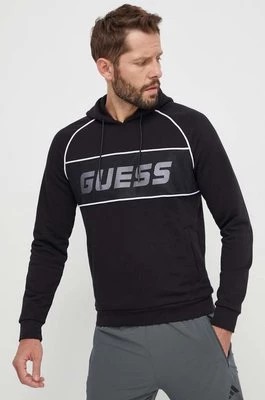 Zdjęcie produktu Guess bluza LUGH męska kolor czarny z kapturem z nadrukiem Z4RQ12 KBK32