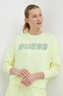 Zdjęcie produktu Guess bluza SKYLAR damska kolor zielony z aplikacją V4GQ07 K8802