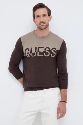Zdjęcie produktu Guess bluzka męska kolor brązowy lekki