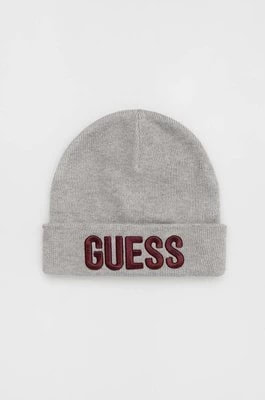 Zdjęcie produktu Guess czapka dziecięca kolor szary z cienkiej dzianiny