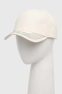 Zdjęcie produktu Guess czapka z daszkiem bawełniana kolor beżowy z aplikacją V4RZ02 WFKN0