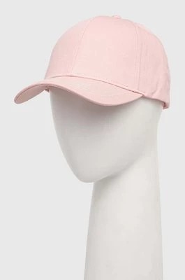 Zdjęcie produktu Guess czapka z daszkiem bawełniana kolor różowy z aplikacją V4RZ02 WFKN0