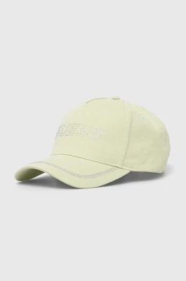 Zdjęcie produktu Guess czapka z daszkiem bawełniana RHINESTONES kolor zielony z aplikacją V4GZ00 WFKN0