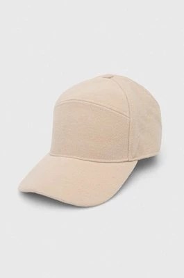 Zdjęcie produktu Guess czapka z daszkiem kolor beżowy gładka