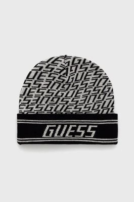 Zdjęcie produktu Guess czapka z domieszką wełny kolor szary z domieszką wełny