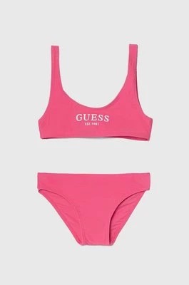 Zdjęcie produktu Guess dwuczęściowy strój kąpielowy dziecięcy kolor różowy