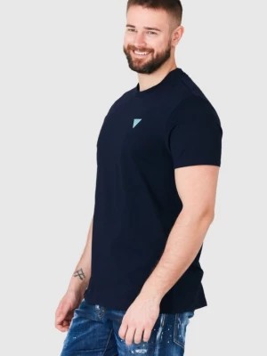 Zdjęcie produktu GUESS Granatowy t-shirt męski z turkusowym logo