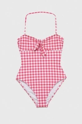 Zdjęcie produktu Guess jednoczęściowy strój kąpielowy dziecięcy kolor różowy
