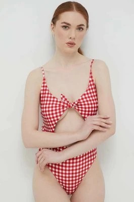 Zdjęcie produktu Guess jednoczęściowy strój kąpielowy kolor czerwony usztywniona miseczka