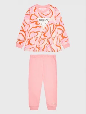Zdjęcie produktu Guess Komplet bluzka i spodnie K3YG00 KA6R3 Różowy Regular Fit