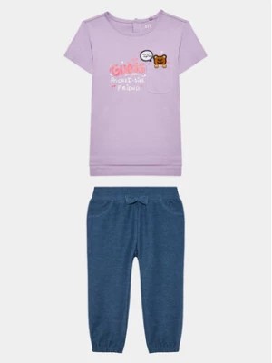 Zdjęcie produktu Guess Komplet t-shirt i spodnie A3YG06 J1311 Fioletowy Regular Fit