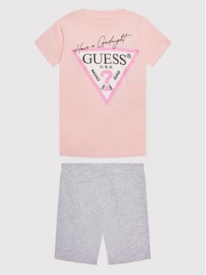 Zdjęcie produktu Guess Komplet t-shirt i szorty sportowe H1BJ10 K8HM0 Różowy Regular Fit