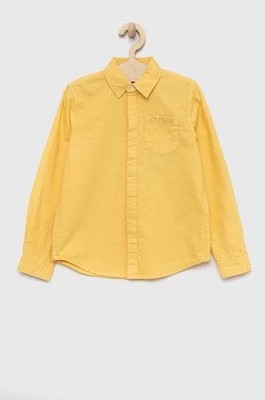 Zdjęcie produktu Guess koszula bawełniana dziecięca kolor żółty