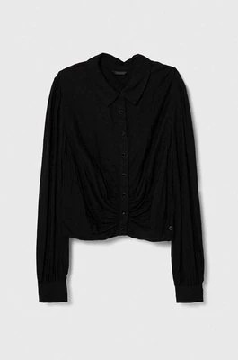 Zdjęcie produktu Guess koszula damska kolor czarny regular z kołnierzykiem klasycznym