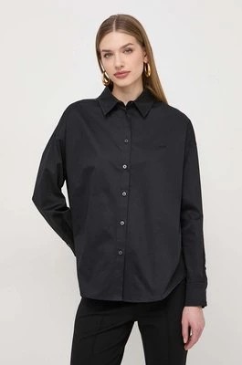 Zdjęcie produktu Guess koszula NICLA damska kolor czarny relaxed z kołnierzykiem klasycznym W4RH51 WD2M1