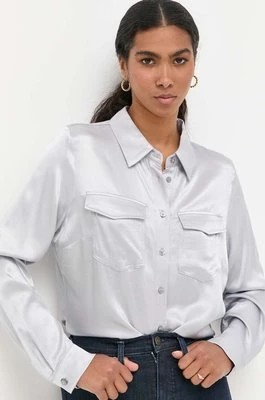 Zdjęcie produktu Guess koszula damska kolor szary regular z kołnierzykiem klasycznym