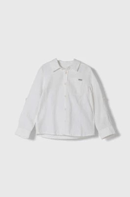 Zdjęcie produktu Guess koszula z domieszką lnu dziecięca kolor biały