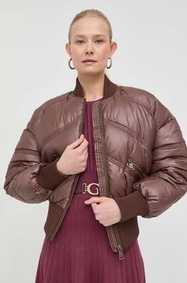 Zdjęcie produktu Guess kurtka bomber damski kolor brązowy zimowa oversize