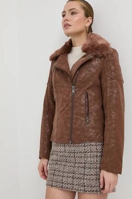 Zdjęcie produktu Guess kurtka damska kolor brązowy przejściowa