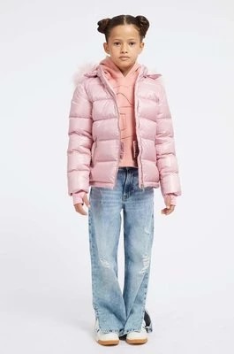 Zdjęcie produktu Guess kurtka puchowa dziecięca kolor różowy