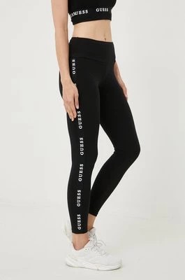 Zdjęcie produktu Guess legginsy ALINE damskie kolor czarny z nadrukiem V2YB14 KABR0