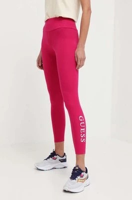 Zdjęcie produktu Guess legginsy ELLE damskie kolor różowy z nadrukiem V4GB15 KC7L0