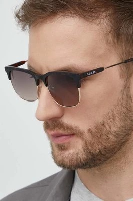 Zdjęcie produktu Guess okulary przeciwsłoneczne męskie kolor brązowy