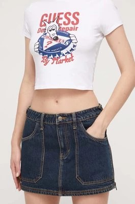 Zdjęcie produktu Guess Originals spódnica jeansowa kolor granatowy mini prosta