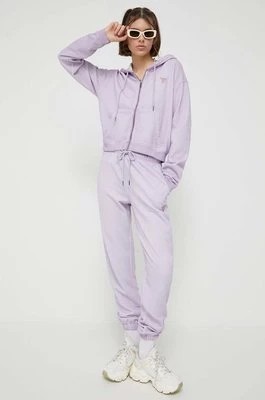 Zdjęcie produktu Guess Originals spodnie dresowe kolor fioletowy wzorzyste