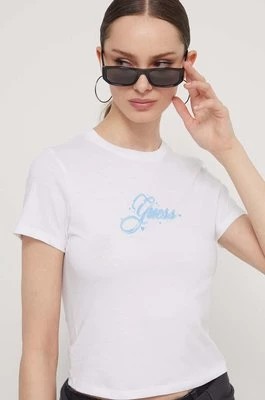 Zdjęcie produktu Guess Originals t-shirt bawełniany damski kolor biały